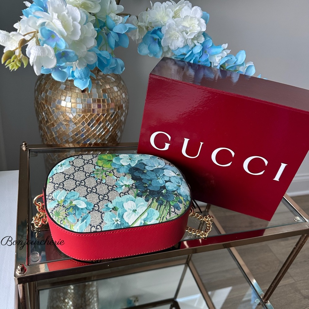 Gucci Floral Crossbody Bag - Blue and Green - Picture 4 of 15